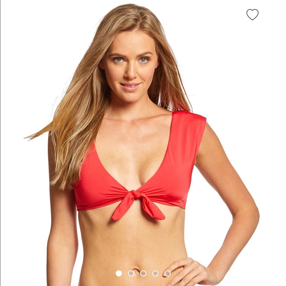Trina Turk getaway tie front bikini top size 6